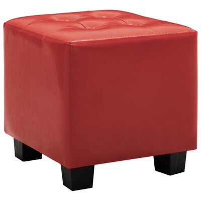 vidaXL Poltrona com apoio de pés couro artificial vermelho