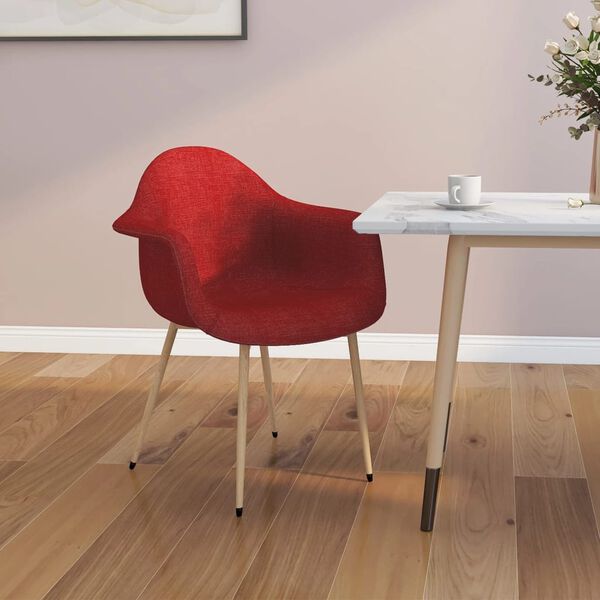 vidaXL Cadeira de jantar tecido vermelho tinto
