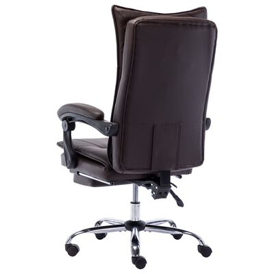 vidaXL Cadeira de escritório couro artificial castanho