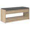 vidaXL Banco de Hall com almofada Carvalho Sonoma 103 x 38 x 45 cm