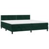 vidaXL Cama box spring c/ colch&atilde;o/LED 200x200 cm veludo verde-escuro