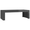 vidaXL Mesa de centro 110x50x35 cm contraplacado cinzento brilhante