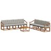 vidaXL Conjunto de Sof&aacute;s para Exterior 9 pcs Cinza Natural e Claro
