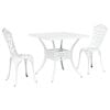 vidaXL Conjunto de Mesa de Jardim 3 pcs Branco Alum&iacute;nio Fundido