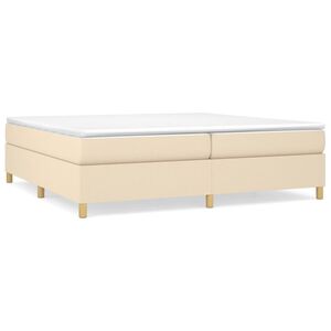 vidaXL Estrutura de cama com molas 200x200 cm tecido cor creme