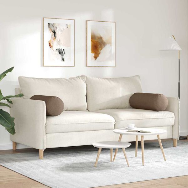 vidaXL Almofadas de Apoio 2 pcs Castanho &Oslash; 25 x 70 cm tecido