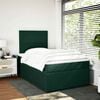 vidaXL Cama boxspring com colch&atilde;o 120x190 cm veludo verde-escuro