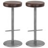 vidaXL Bancos de bar 2 pcs couro genu&iacute;no envelhecido castanho