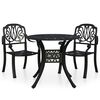 vidaXL 3 pcs conjunto de bistr&ocirc; alum&iacute;nio fundido preto