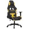 vidaxL Cadeira de gaming com apoio de pés tecido preto e amarelo