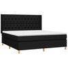 vidaXL Cama box spring c/ colch&atilde;o e LED 160x200 cm tecido preto