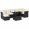vidaXL 8 pcs conjunto sof&aacute;s de jardim com almofad&otilde;es vime PE preto