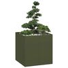 vidaXL Vaso floreira 80x80x80 cm a&ccedil;o verde azeitona