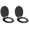 vidaXL Assentos de sanita com tampas de fecho suave 2 pcs MDF preto