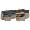 vidaXL 8 pcs conjunto sof&aacute;s de jardim c/ almofad&otilde;es vime PE cinzento