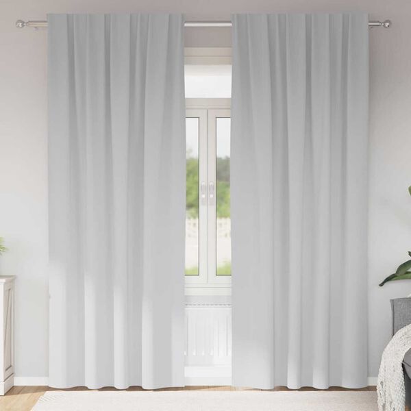 vidaXL Cortinas Blackout com Argolas 2 pcs Cinza Claro 225 x 140 cm