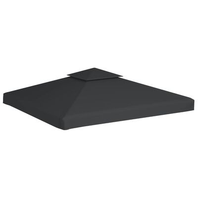 vidaXL Cobertura de substituição p/ gazebo 310 g/m² cinza escuro 3x3 m