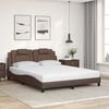 vidaXL Cama Viana com colch&atilde;o 160x200 cm couro artificial castanho