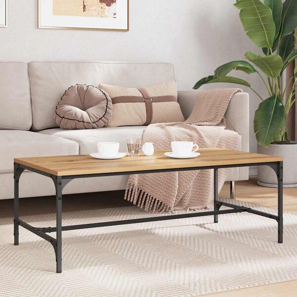 vidaXL Mesa de centro Carvalho Artesanal 100 x 50 x 35 cm