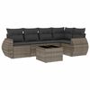 vidaXL 6 pcs conjunto sof&aacute;s de jardim com almofad&otilde;es vime cinzento