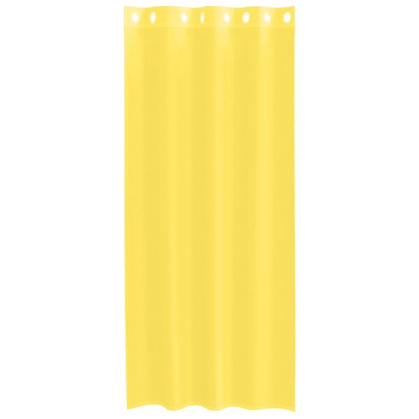 vidaXL Cortinas de voile com ilhós 2 pcs amarelo