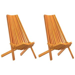 vidaXL Cadeira 2 pcs Castanho 69 x 56 x 84 cm Madeira S&oacute;lida de Ac&aacute;cia