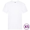 Fruit of the Loom T-shirts originais 5 pcs algodão 5XL branco