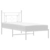 vidaXL Estrutura de cama com cabeceira 90x200 cm metal branco