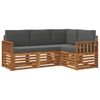 vidaXL Conjunto de Sof&aacute;s para Exterior 4 unid. Natural e Antracite