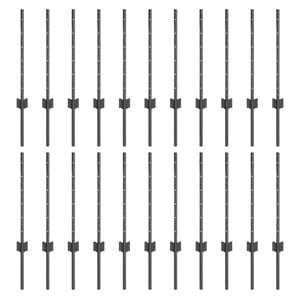 vidaXL Poste de Cerca Embutido 22 unid. Cinzento 100 cm