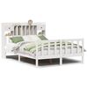 vidaXL Cama com estante sem colch&atilde;o 140x200 cm pinho maci&ccedil;o branco