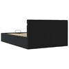 vidaXL Cama hidr&aacute;ulica LED c/ arruma&ccedil;&atilde;o 140x200cm couro artifi. preto