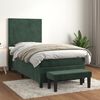 vidaXL Cama com molas/colch&atilde;o 90x200 cm veludo verde-escuro
