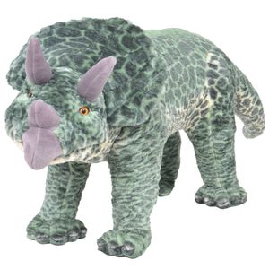 vidaXL Brinquedo de montar dinossauro triceratops peluche verde XXL