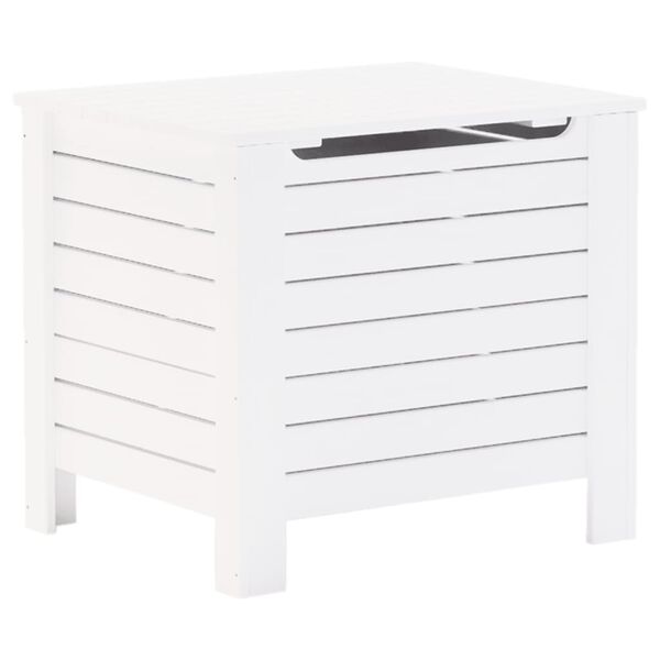 vidaXL Caixa de arruma&ccedil;&atilde;o c/ tampa RANA 60x49x54cm pinho maci&ccedil;o branco