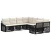 vidaXL Conjunto de Sof&aacute; de Jardim 8 unid. 8-N&uacute;mero de lugares Preto