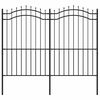 vidaXL Cerca de jardim Woerden com ponta em forma de lan&ccedil;a, preto, 240x175 cm, em a&ccedil;o.