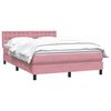 vidaXL Cama com molas/colch&atilde;o 160x220 cm veludo rosa