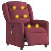 vidaXL Poltrona reclinável de massagens elétrica tecido vermelho tinto