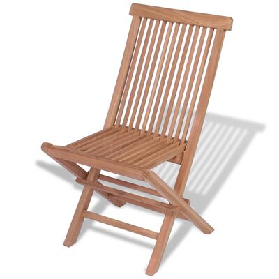 vidaXL Cadeiras de jardim dobráveis 4 pcs madeira teca maciça