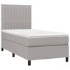 vidaXL Cama box spring c/ colch&atilde;o e LED 100x200 cm tecido cinza-claro