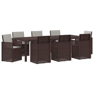 vidaXL Conjunto de Jantar para Jardim 9 pcs Castanho e Cinzento-Claro