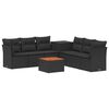 vidaXL Conjunto de Sof&aacute;s 8 unid. Preto Rattan Poli&eacute;ster e A&ccedil;o