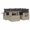 vidaXL 5 pcs conj. sof&aacute;s jardim c/ almofad&otilde;es vime PE cinzento-claro