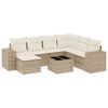 vidaXL 8 pcs conjunto de sof&aacute;s p/ jardim com almofad&otilde;es vime PE bege