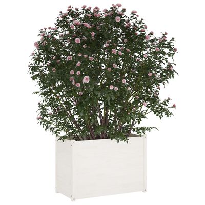 vidaXL Vaso de jardim 100x50x70 cm madeira de pinho maciça branco