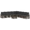 vidaXL Conjunto de Sof&aacute; de Jardim 10 unid. Cinzento vime PE