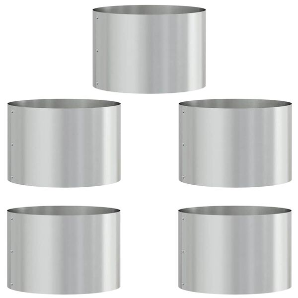 vidaXL Vaso de Jardim 5 pcs Prateado 30 x 30 x 20 cm A&ccedil;o Galvanizado