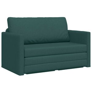 vidaXL Sof&aacute;-Cama 110cm Verde Escuro tecido