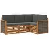 vidaXL Conjunto de Sof&aacute;s para Exterior 4 unid. Poli&eacute;ster